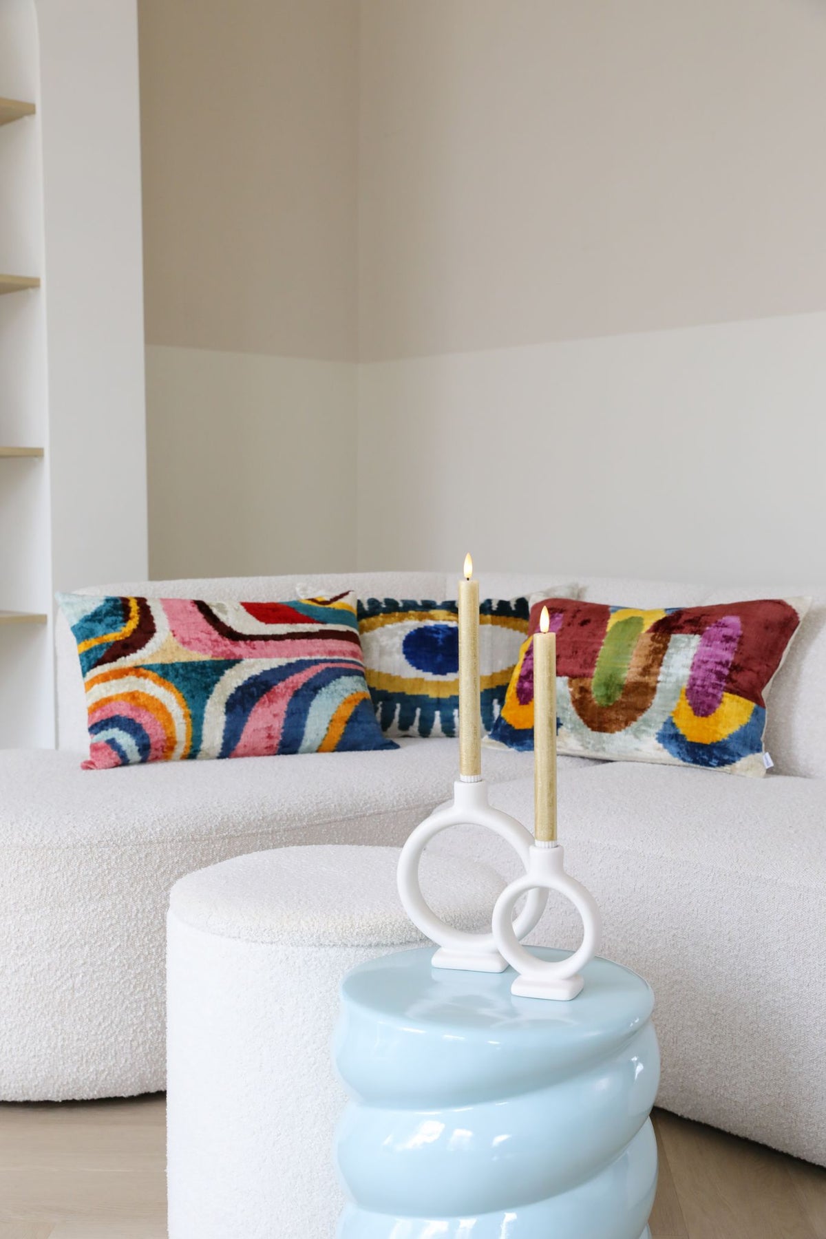 Fluwelen Ikat Kleurharmonie Kussenhoes