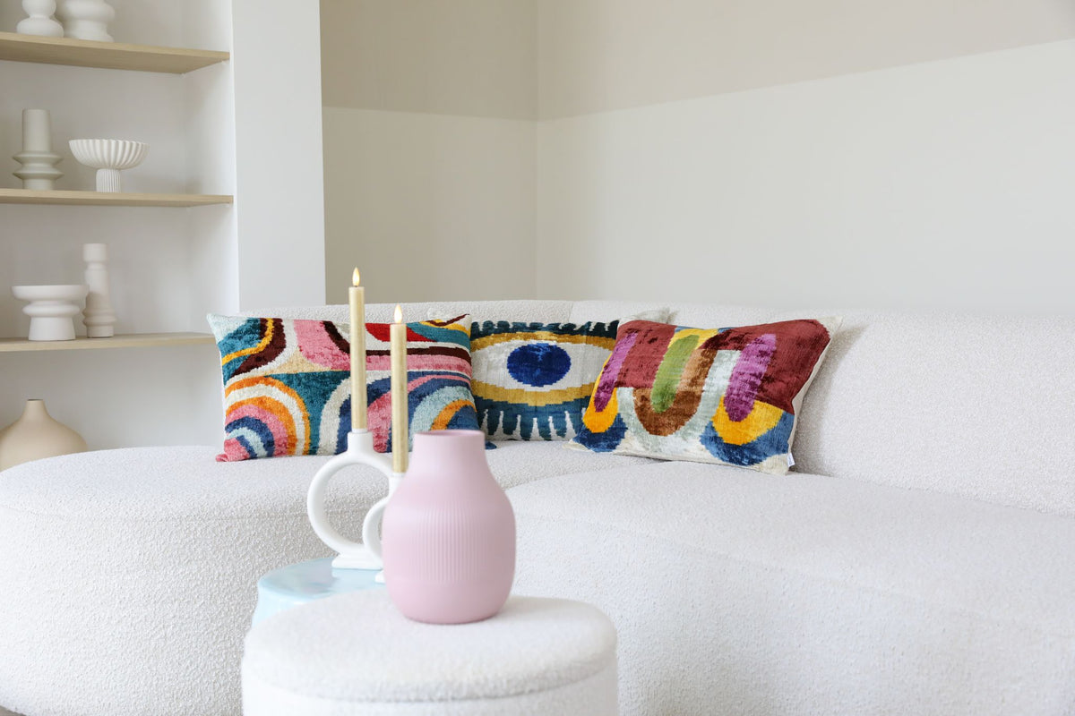 Fluwelen Ikat Kleurharmonie Kussenhoes
