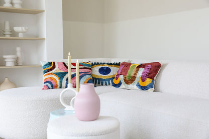 Fluwelen Ikat Kleurharmonie Kussenhoes