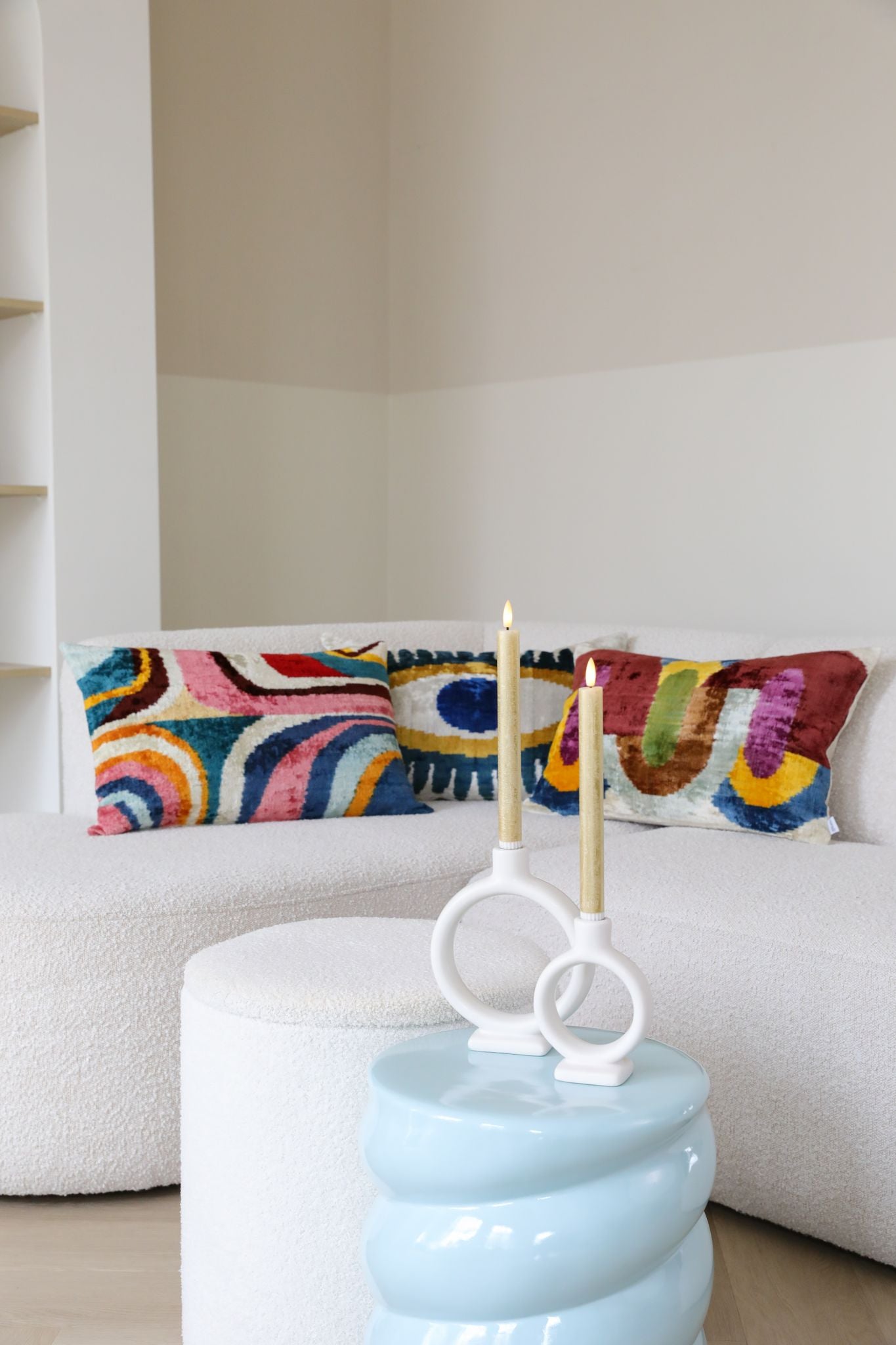 Fluwelen Ikat Kleurharmonie Kussenhoes