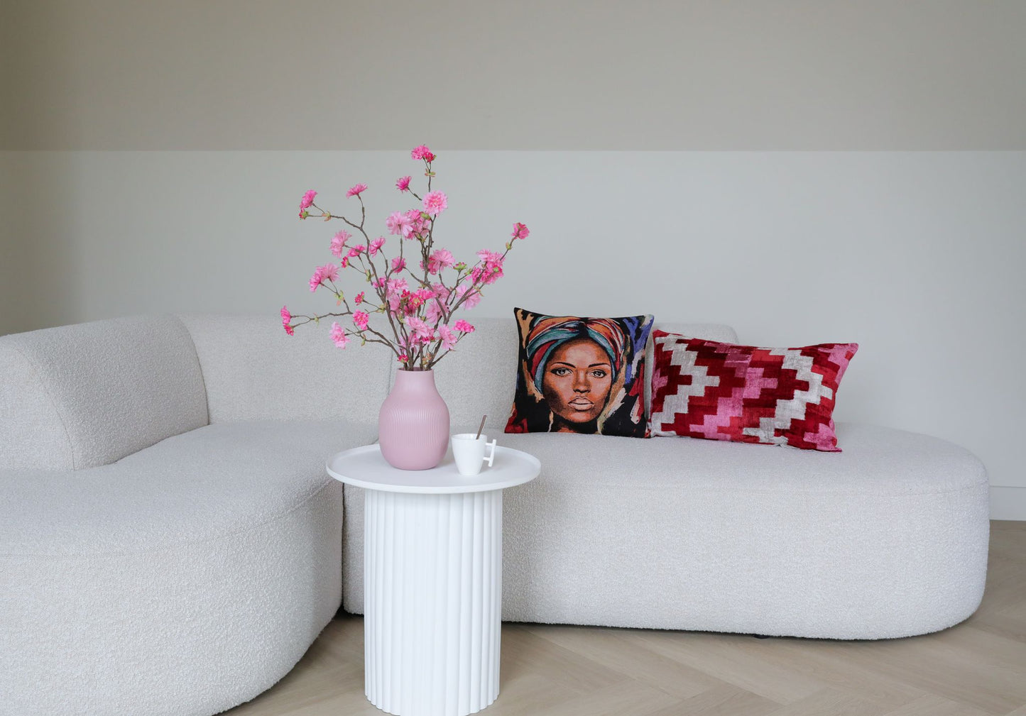 Fluwelen Ikat Bessen Zigzag Kussenhoes