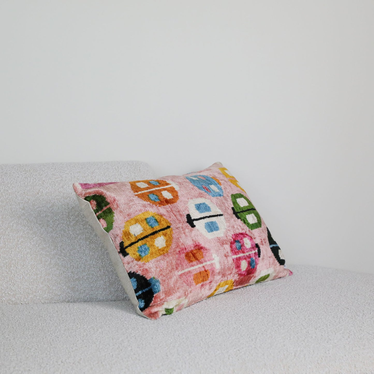 Velvet Ikat Pink Ladybug