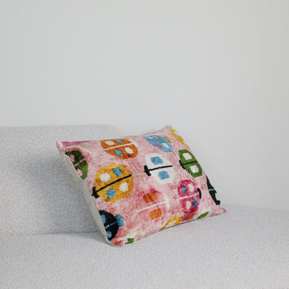 Velvet Ikat Pink Ladybug