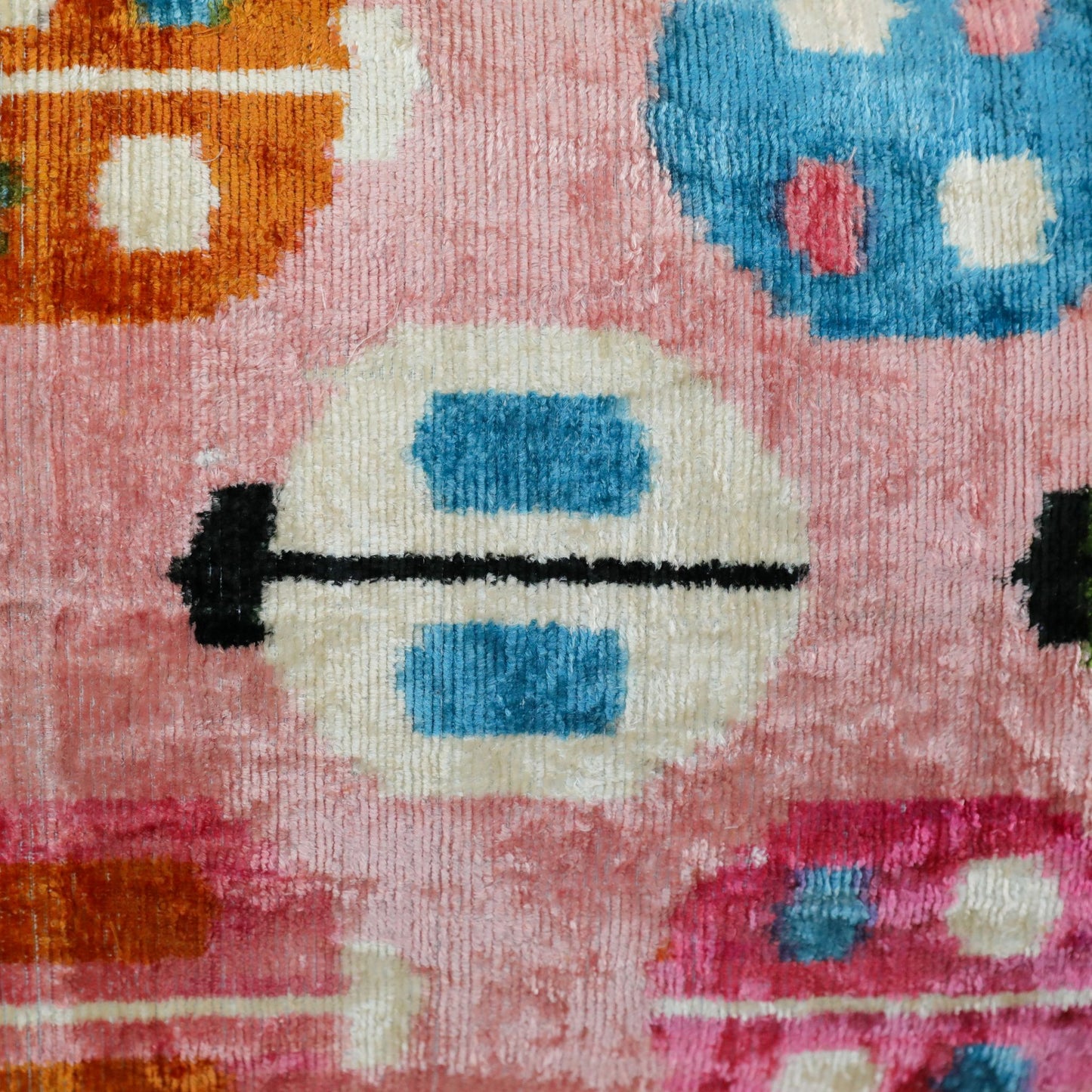 Velvet Ikat Pink Ladybug