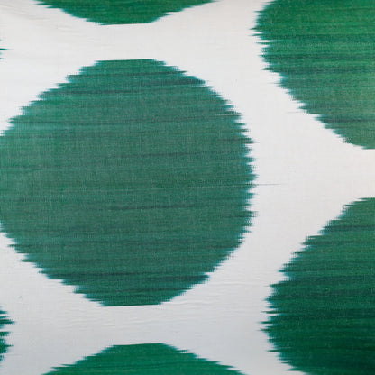 Silk Ikat Green Dots