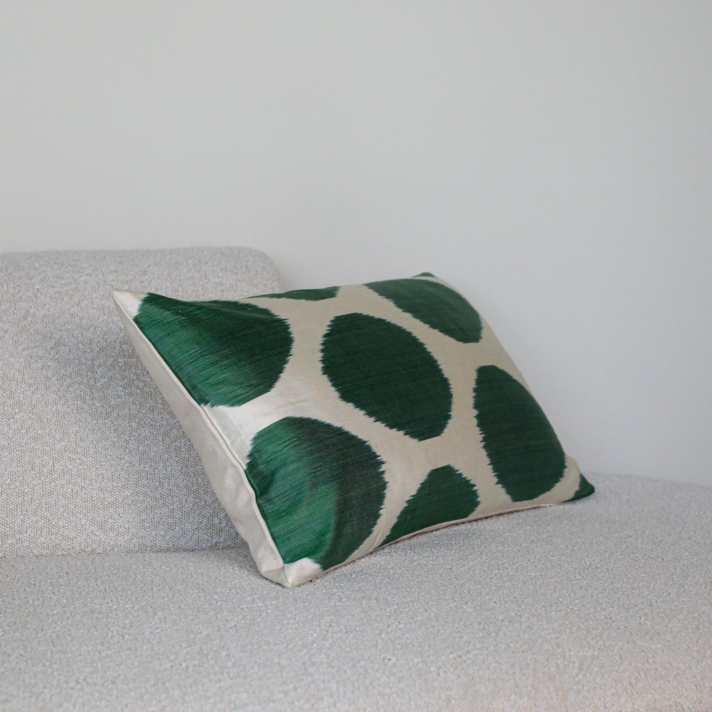Silk Ikat Green Dots