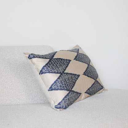 Silk Ikat Indigo Diamond