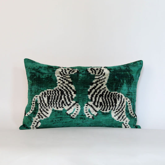 Velvet Ikat Green Zebra