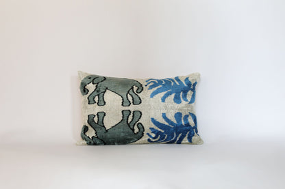 Velvet Ikat Silver Elephant