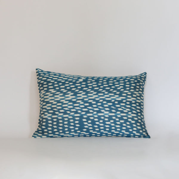 Silk Ikat Blue Grid