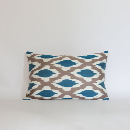 Silk Ikat Taupe Lozenge