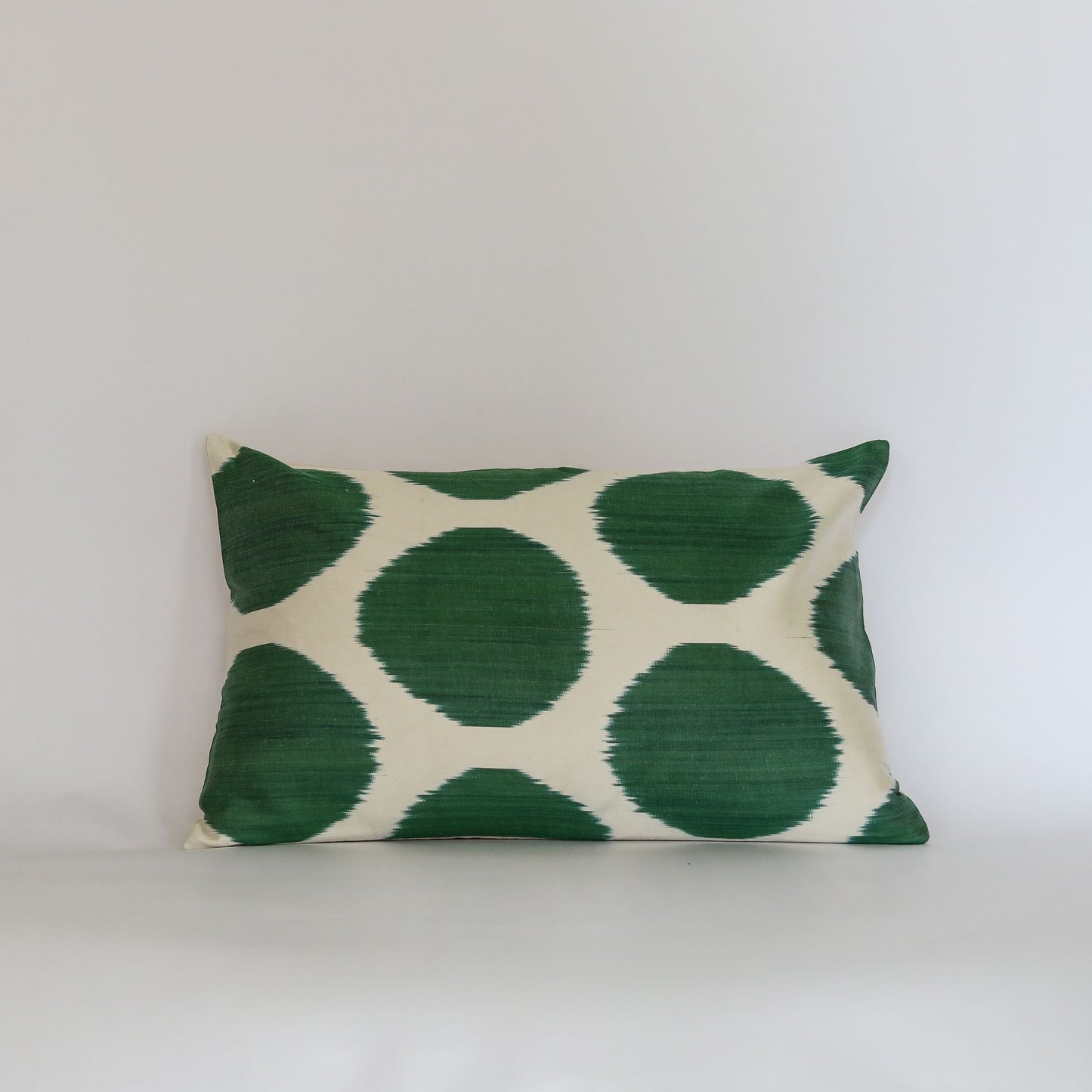 Silk Ikat Green Dots