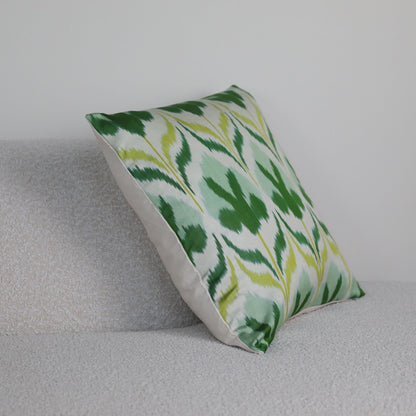 Silk Ikat Leaf Green