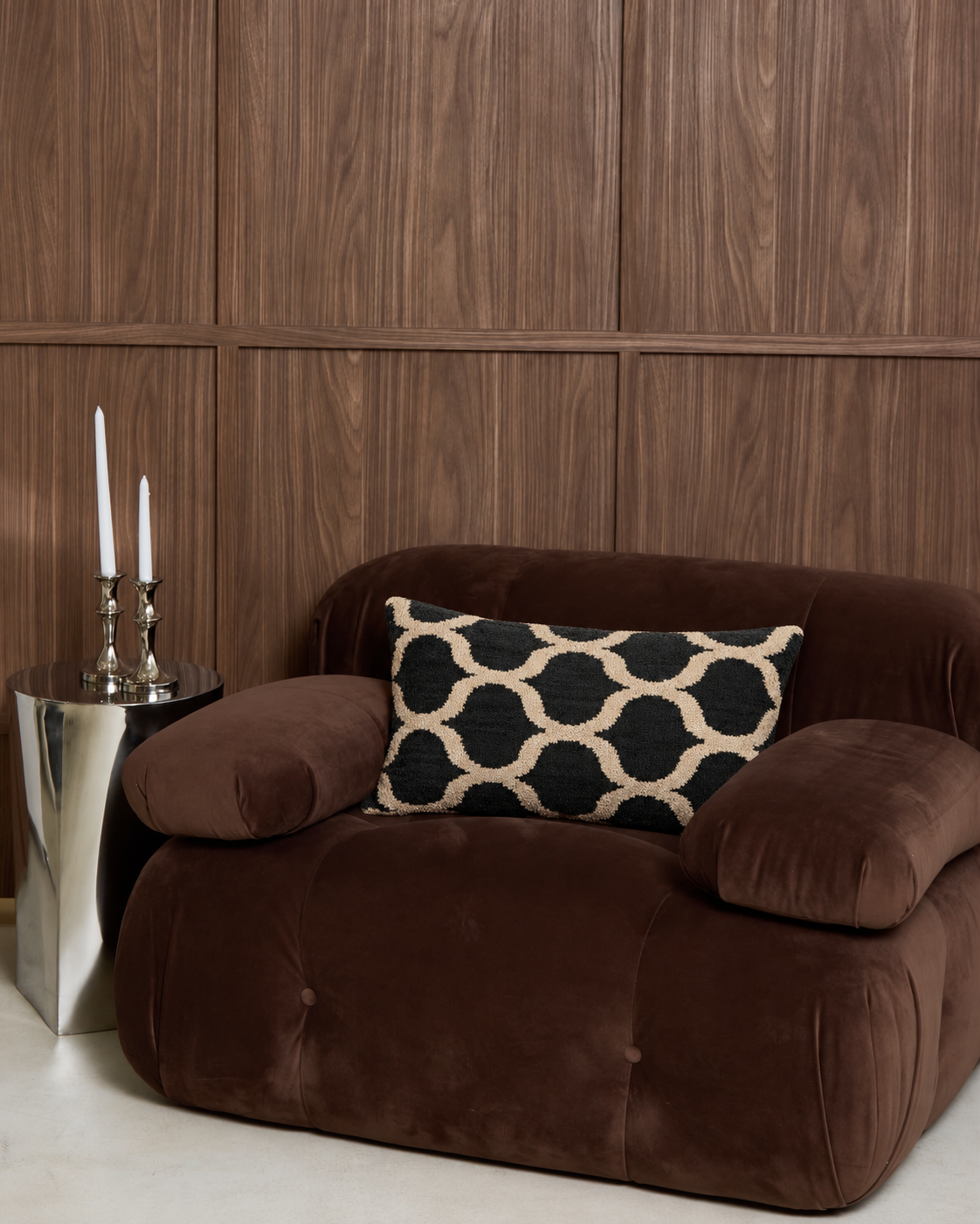 Noir Velvet Ikat Pillow Cover