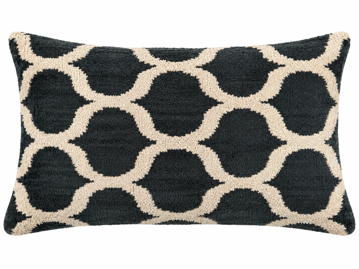 Noir Velvet Ikat Pillow Cover