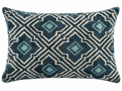 Terracotta stippen fluwelen ikat kussensloop